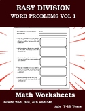 Easy Division Word Problems Maths Worksheets Vol 1