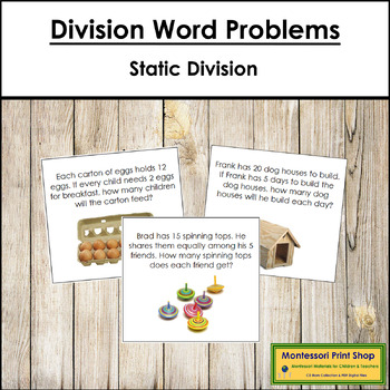 Preview of Division Word Problems Set 1 - Static Division Math Questions