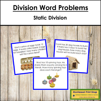 Preview of Division Word Problems Set 1 (color-coded) - Static Division Math Questions