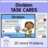 Division Word Problems Task Cards 3rd 4th Grade Centres