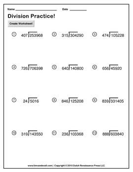 Division Worksheet Bundle Pack - Infinite Math