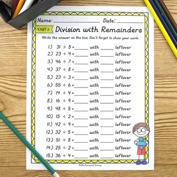 division with remainders worksheet set by teacher gameroom tpt