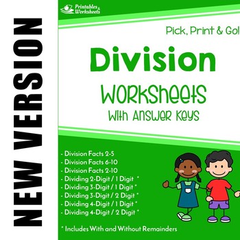 Preview of Divide Multi-Digit Number Teach Long Division Practice Worksheet 2-Digit Divisor