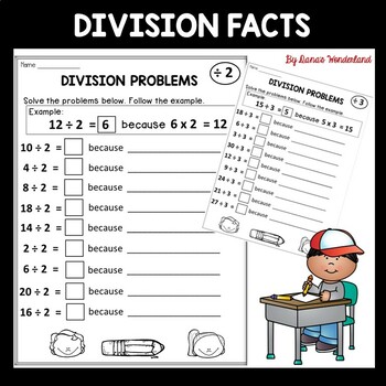 3rd grade division facts worksheets by dana s wonderland tpt