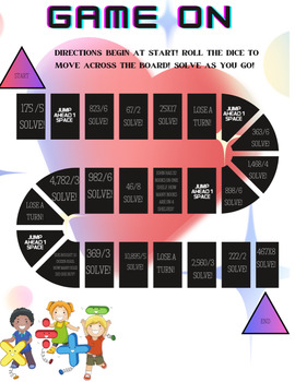 Preview of Division and Multiplication Board Game! Valentine's Day themed!