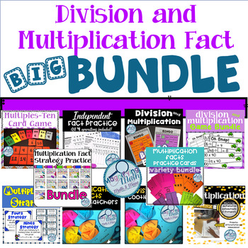 Preview of Division and Multiplication Fact Fluency Practice Centers, Games and Activities