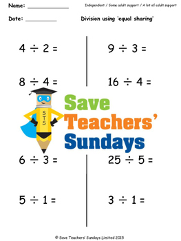 Division Arrays Lesson Plans, Worksheets and More by Save Teachers Sundays