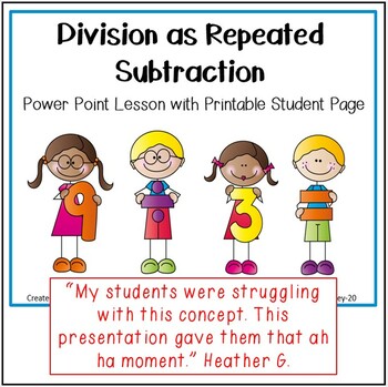 Preview of Division as Repeated Subtraction Power Point Lesson with Printable Student Page