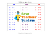 Division as Sharing Worksheets (3 levels of difficulty)