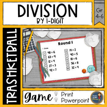 Preview of Division by 1 Digit Trashketball Math Game