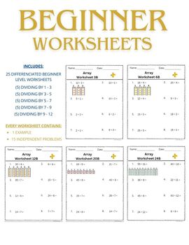 Preview of Division by Array Worksheets