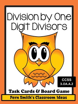 Preview of Division by One Digit Divisors Task Cards and Board Game