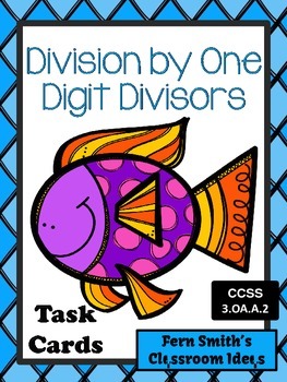 Preview of Division by One Digit Divisors Task Cards