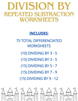 Preview of Division by Repeated Subtraction Worksheets