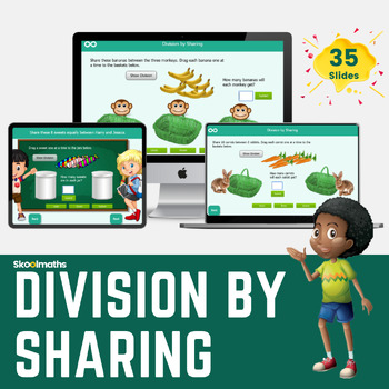 Preview of Division by Sharing | Kindergarten Digital Activities | CCSS.K.CC.A.2