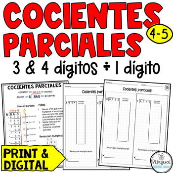 Preview of División con cocientes parciales - Division With Partial Quotients in Spanish