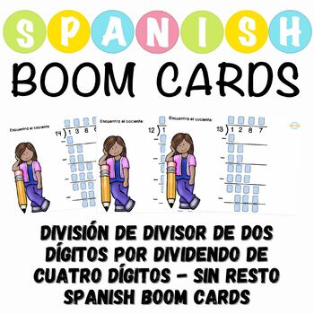 Preview of División de divisor de dos dígitos por dividendo de cuatro dígitos Spanish Boom
