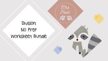 Preview of Division facts BUNDLE for 2-12 times tables Spring Animal theme