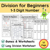 Division for Beginners 1-3 Digit Number Math Games Numbers