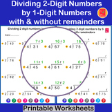 Divide 2-digit numbers by 1-digit numbers with & without r