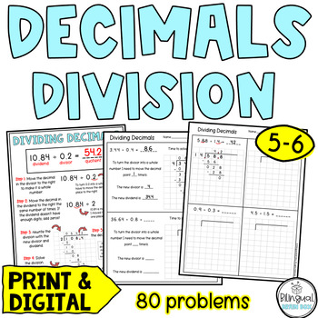 Preview of Division of Decimals With Tenths, Hundredths, and Thousandths