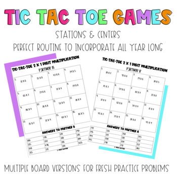 Fractions Tic-Tac-Toe with 5 Game Boards