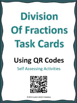 Preview of Division of Fractions Task Cards using QR codes