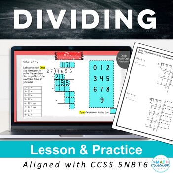 Division of Multi-Digit Numbers Lesson & Practice 5NBT6 Activities ...