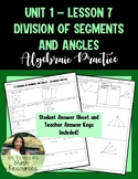 Division of Segments and Angles Algebraic Practice - Works