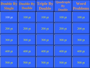 Preview of Division of Whole Numbers & Problem Solving Jeopardy (Game)