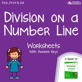 Beginner Division On A Number Line Worksheets, Dividing In