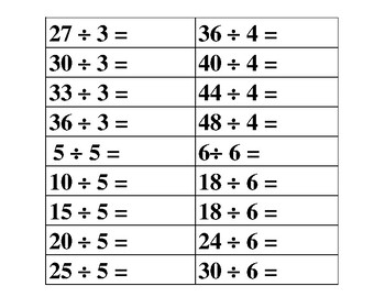 Math---Division Problems Without Answers By Schultz's Tutoring And Playgroups