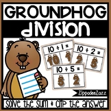 Division to 10 Task Cards Groundhog Theme