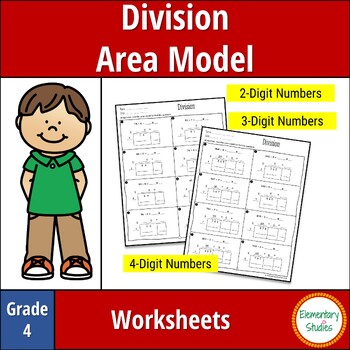 Preview of Division using Area Model Worksheets | Grade 4  | Differentiated and No-Prep