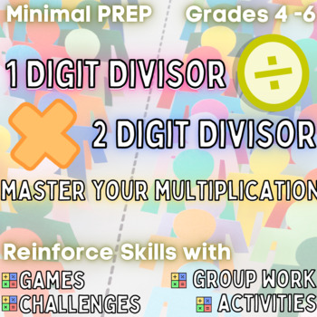 Preview of Division with 1 digit and 2 digit divisors and master your multiplication