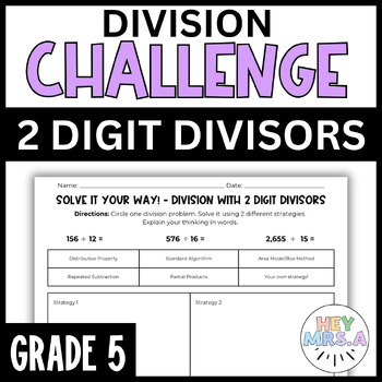 Preview of Division with 2 Digit Divisors Challenge | Solve It Your Way! | 5th Grade| CGI