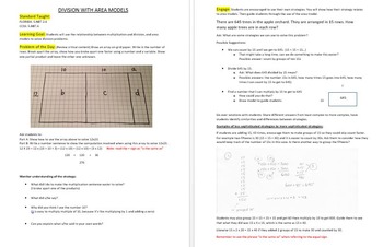 Preview of Division with Area Models and Partial Quotients