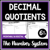 6th Grade Dividing Decimals: Decimal Quotients: Expressing