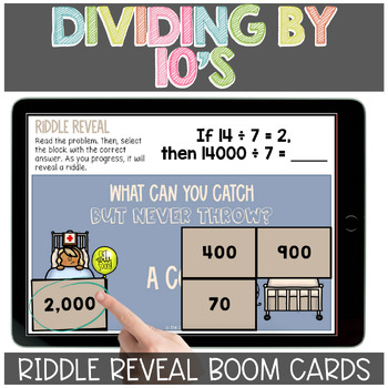 Preview of Division with Multiples of 10 Dividing by Multiples of Ten Boom Cards