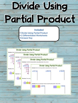 Preview of Division with Partial Product Worksheet