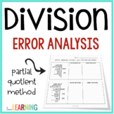 Division with Partial Quotients Error Analysis Activity - 