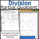 Division with Partial Quotients Worksheet Scaffolded and D