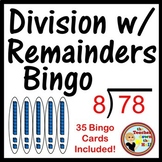 Division with Remainders Bingo Math Division Game 