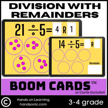 Preview of Division with Remainders Boom Cards