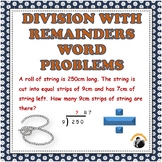 Division with Remainders Word Problems 3rd 4th Grade (Dist