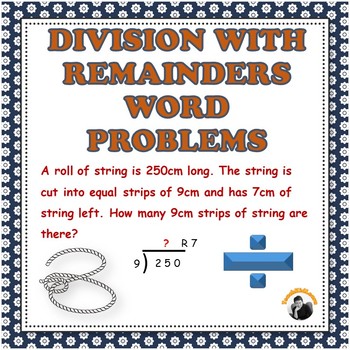 Preview of Division with Remainders Word Problems 3rd 4th Grade (Distance Learning)