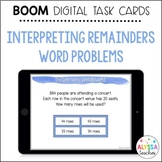 Division with Remainders Word Problems Boom Cards