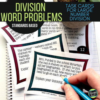 Preview of Division with Remainders -  Division Word Problems Task Cards