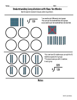 Preview of Division with base ten blocks