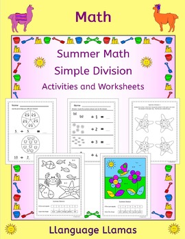 division worksheets summer theme no prep by llanguage llamas